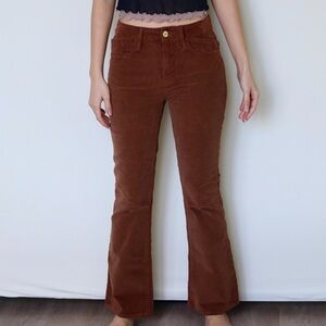 FRAME Le Crop Mini Boot Butterscotch Brown Corduroy Size 24
